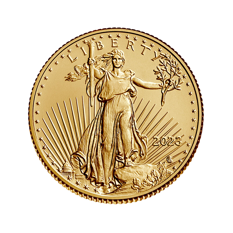 1/10 oz American Gold Eagle Coin (Our Choice) - Front View